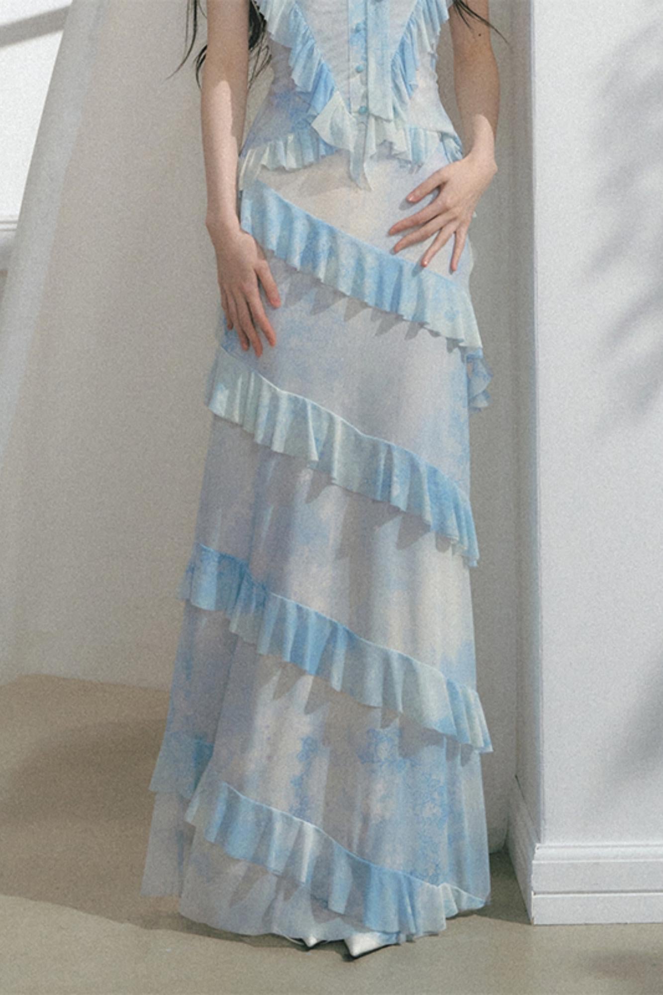 Sea Mint Halter Skirt Set-Up