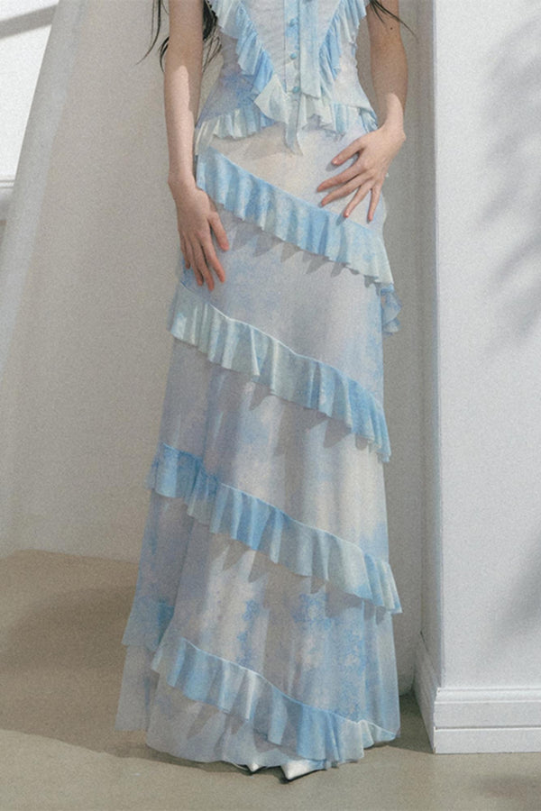 Sea Mint Halter Skirt Set-Up