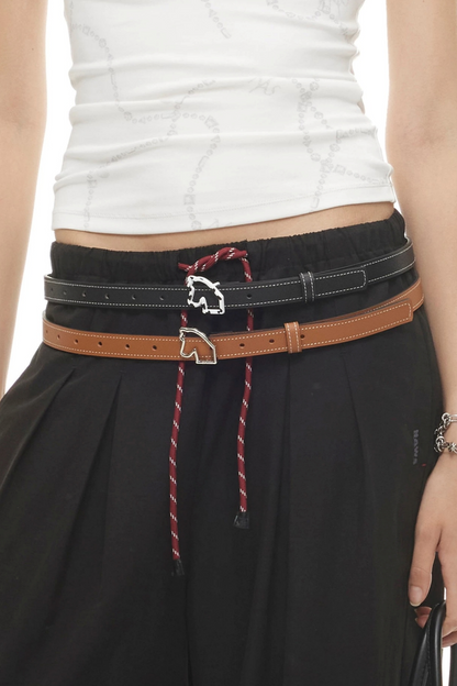 Horseshoe Genuine Leather Belt
