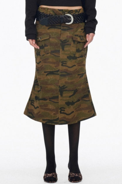 Vintage Camouflage Mermaid Skirt