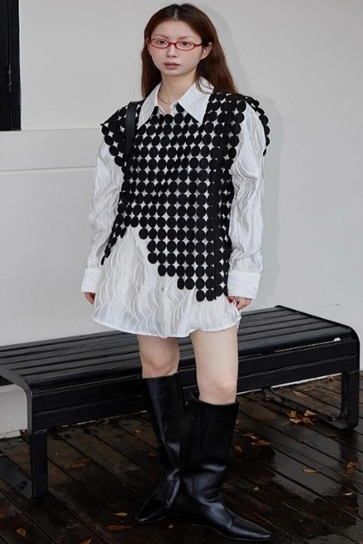 Original Design White Long-Sleeved Shirt