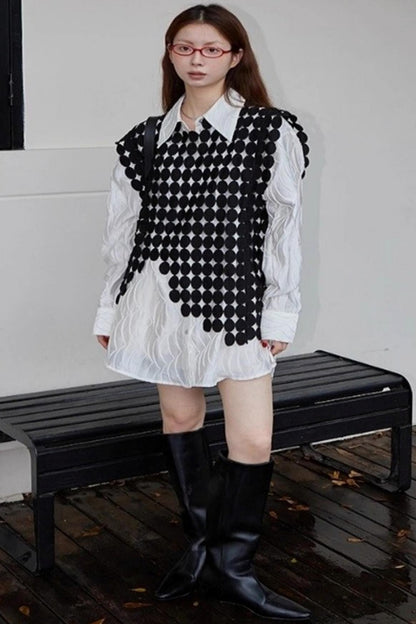 Original Design White Long-Sleeved Shirt