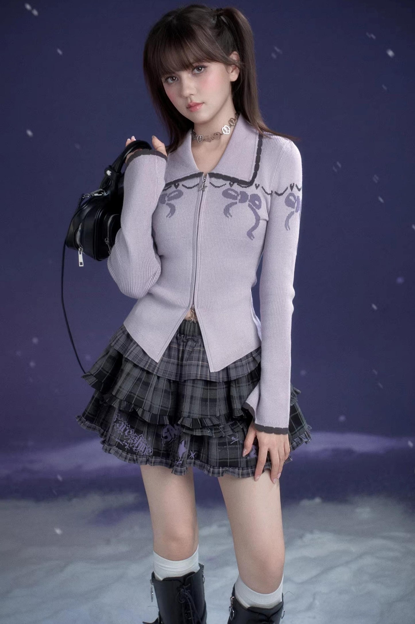 Sweet Taro Bow Cardigan