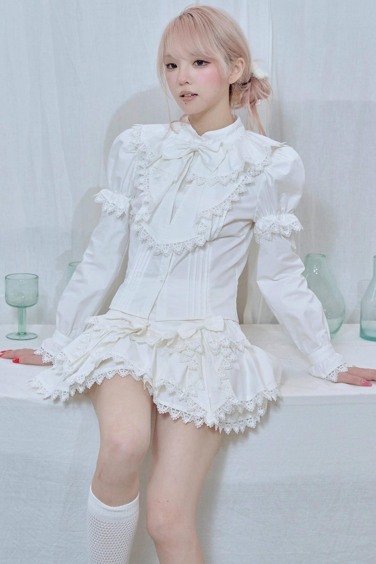 Lace Trim Doll Collar Top