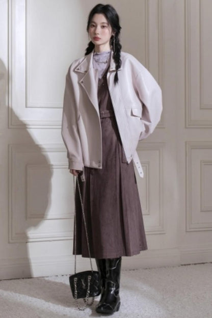 Twilight Gray Purple Studded Vest Dress