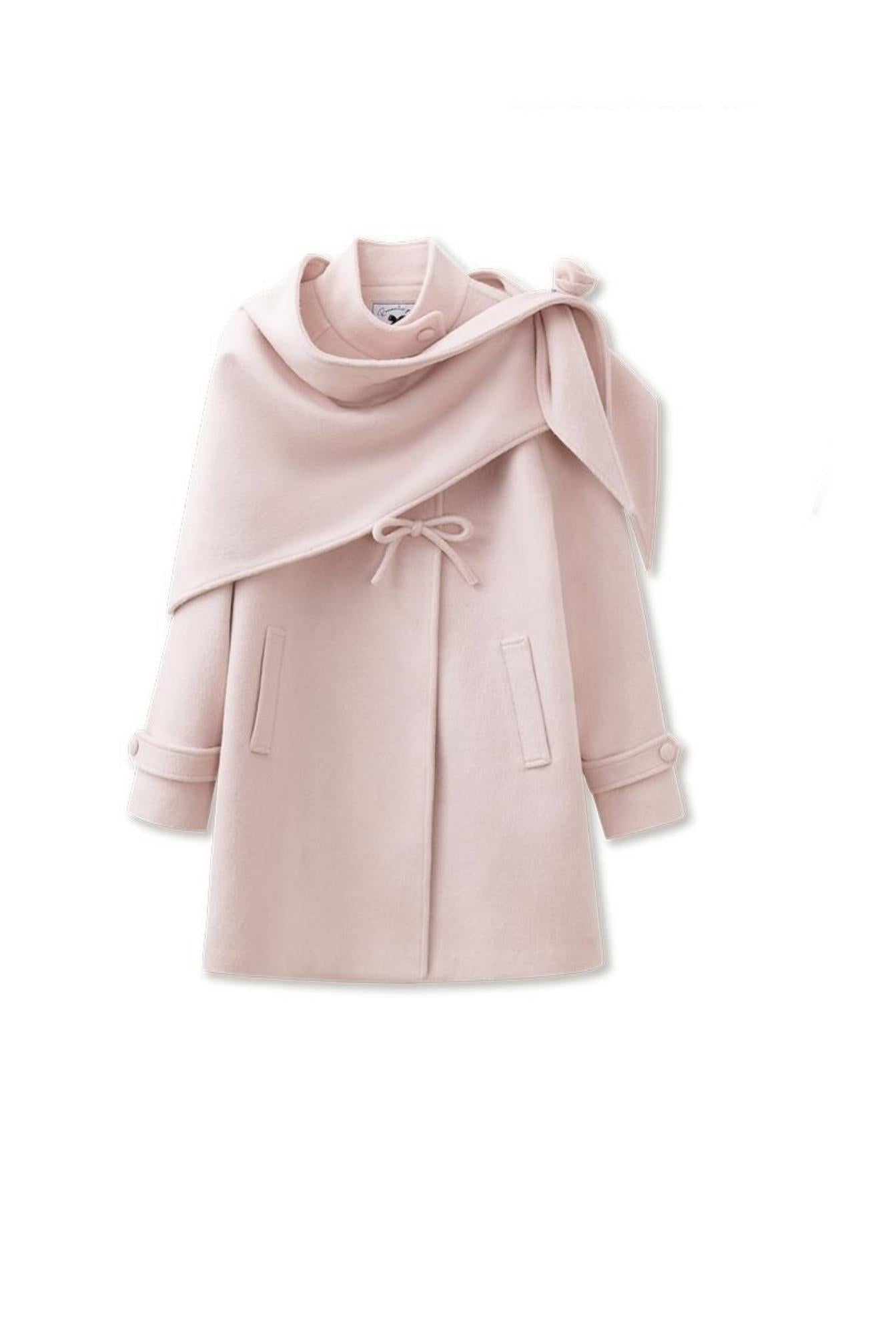 Ribbon Detail Stand Collar Coat