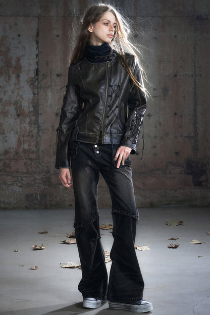 Patchwork Distressed Pants