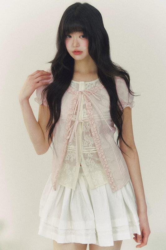 Lace Puff Sleeve Blouse