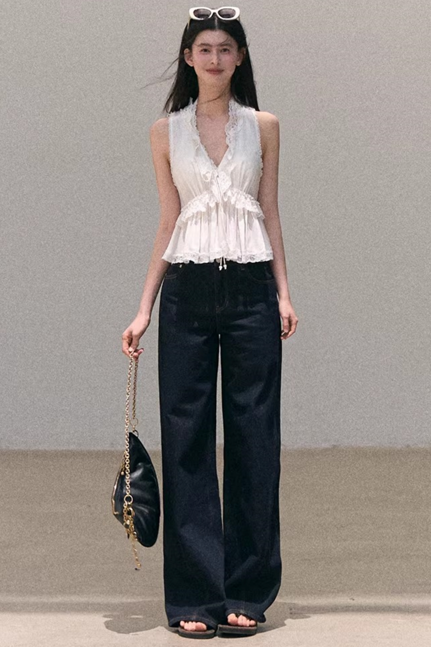 Hidden Petals Silk Lace Top