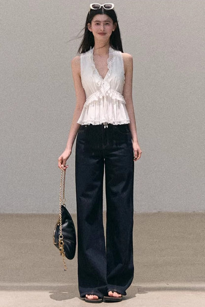 Hidden Petals Silk Lace Top