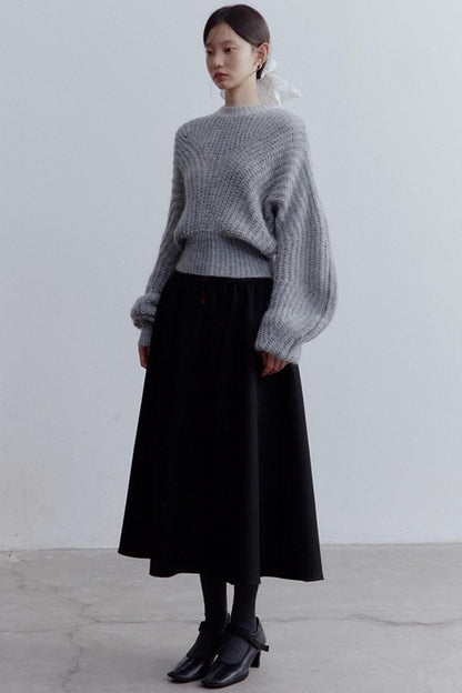 Furry Misty Gray Wool Top