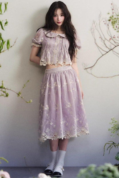 Embroidered Doll Collar Matching Set