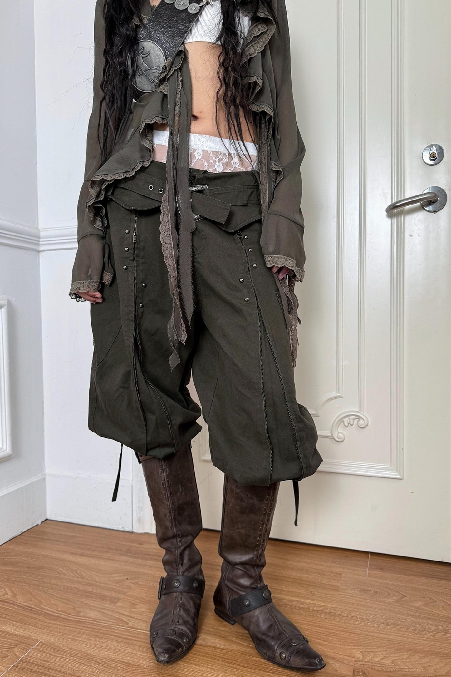 Distressed Harlem Equestrian Pants