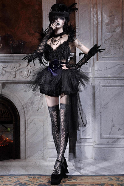 Diamond Feather Trailing Dress