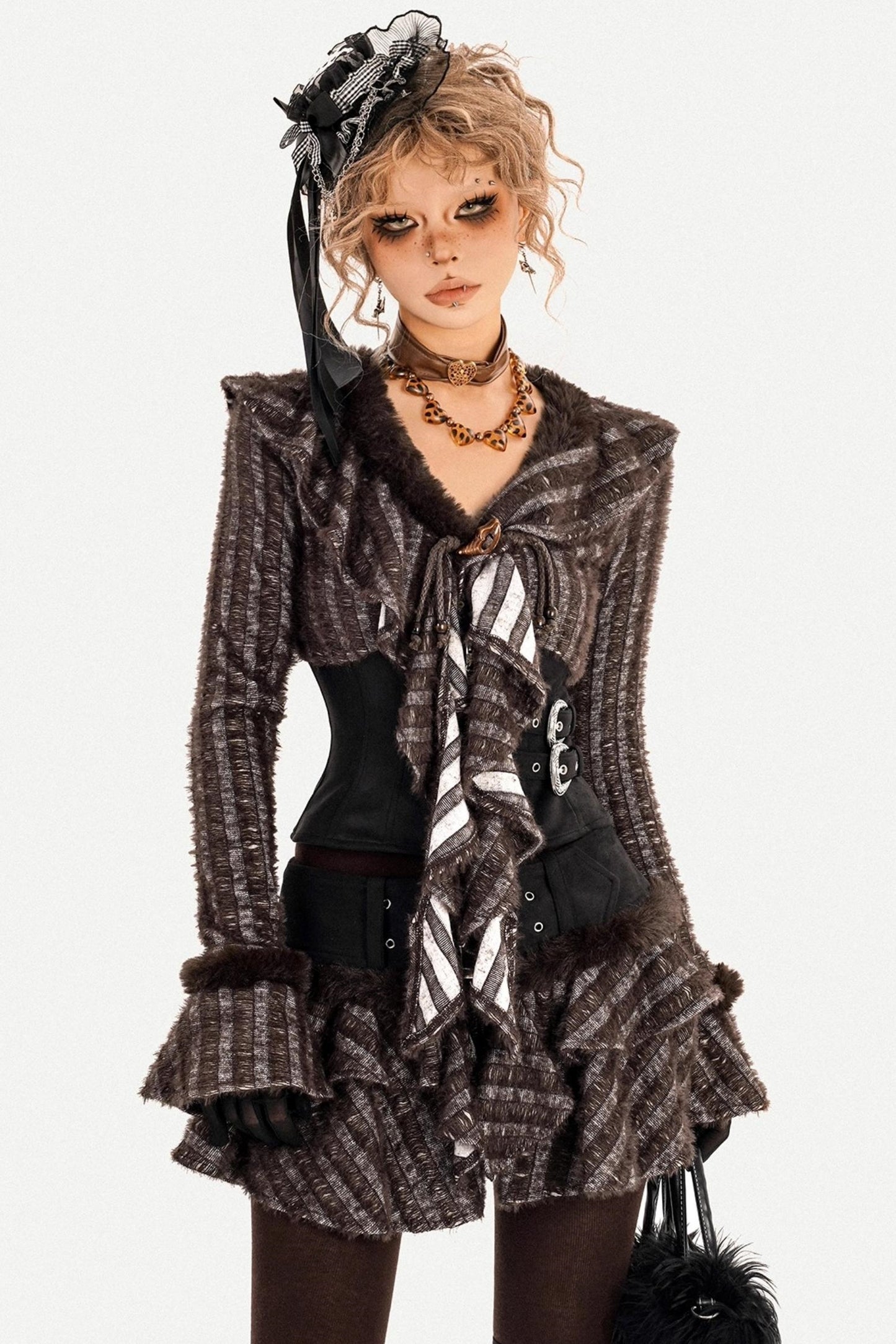 Retro Plaid Patchwork Skirt