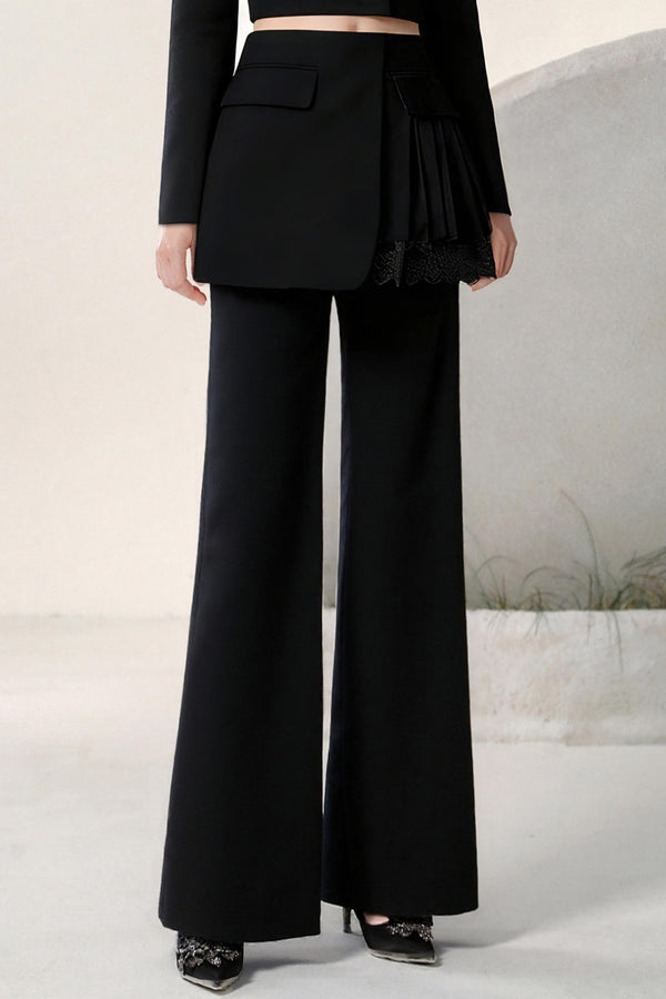 Diamond Spliced Suit Trousers Set-Up