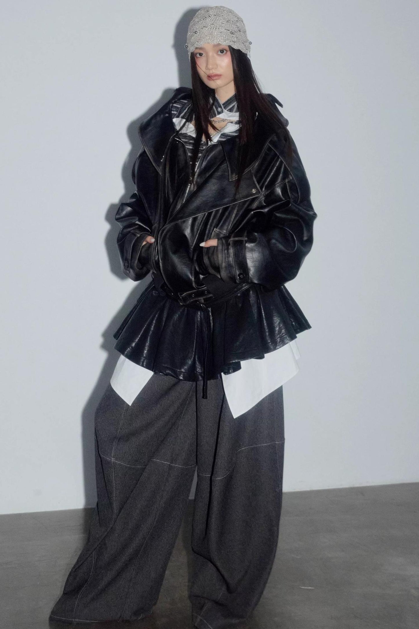 Nomadic PU Leather Puffy Skirt