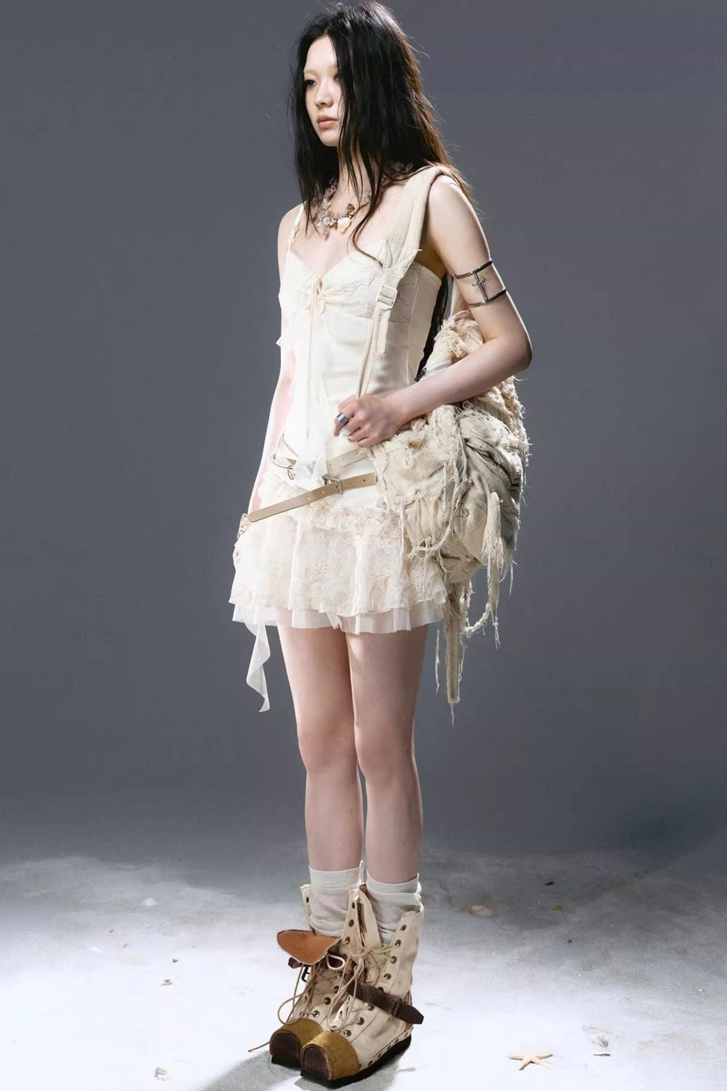 Mystic Pleated Ruffle Dress