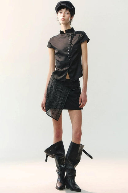 Ink Pearl Layered Skirt
