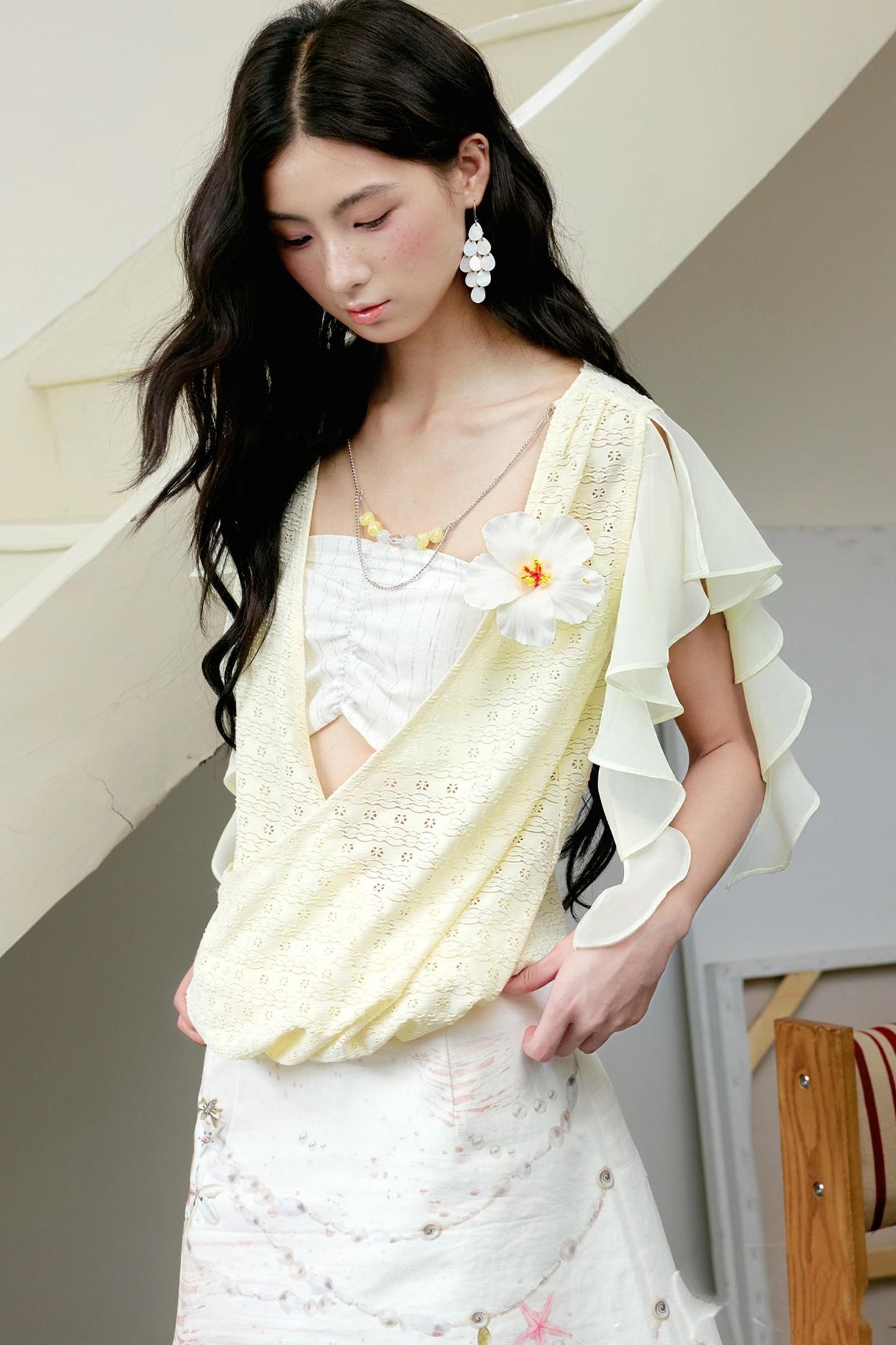 Yellow Stripe Knit Top