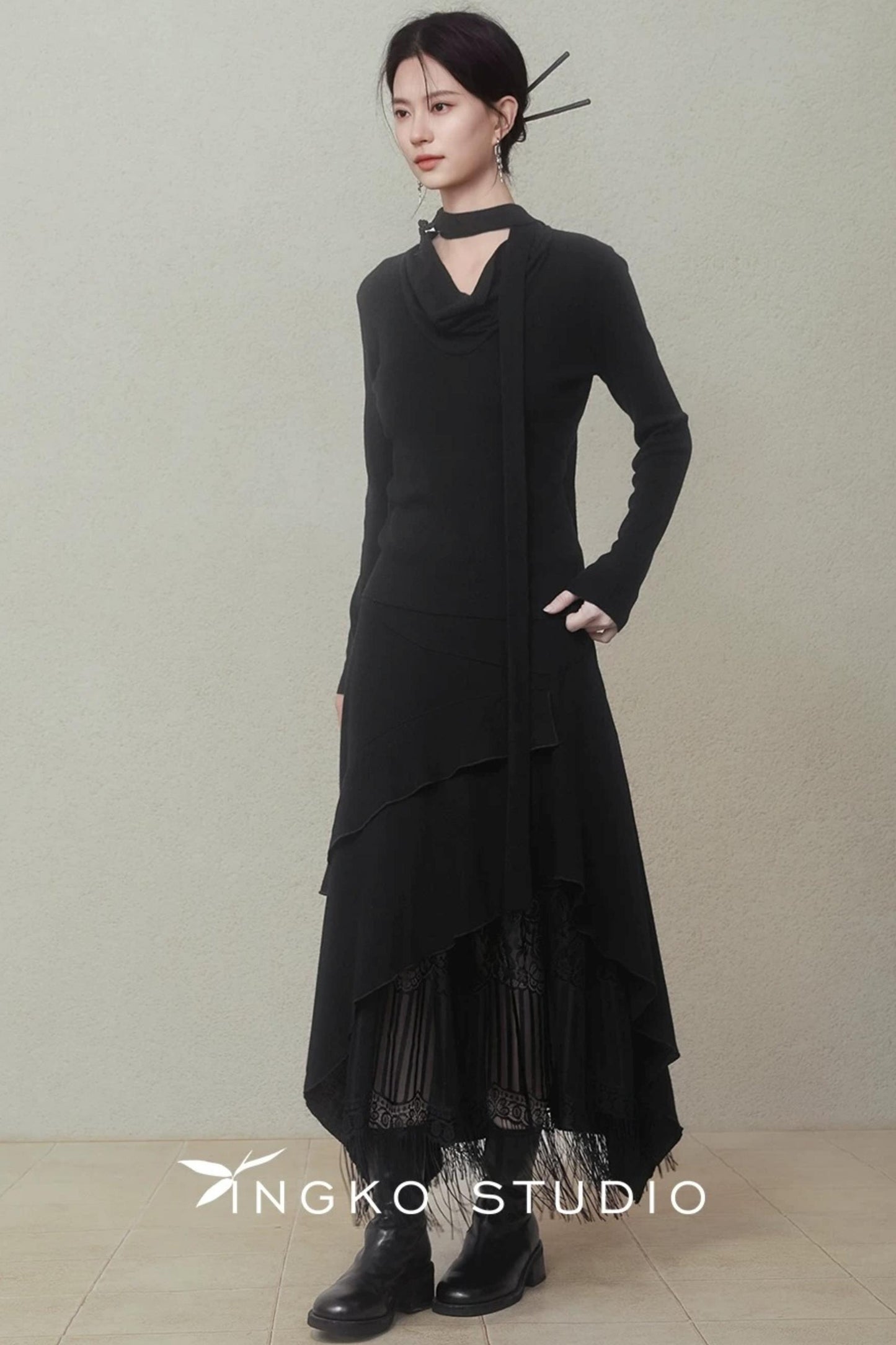 Layered Asymmetrical Lace Skirt
