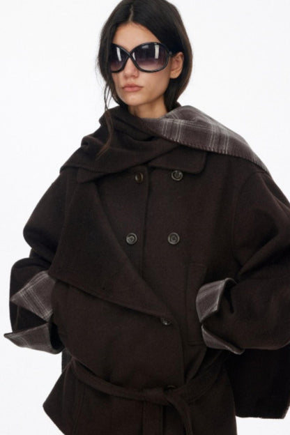 Lapel Asymmetrical Wool Coat Set-Up