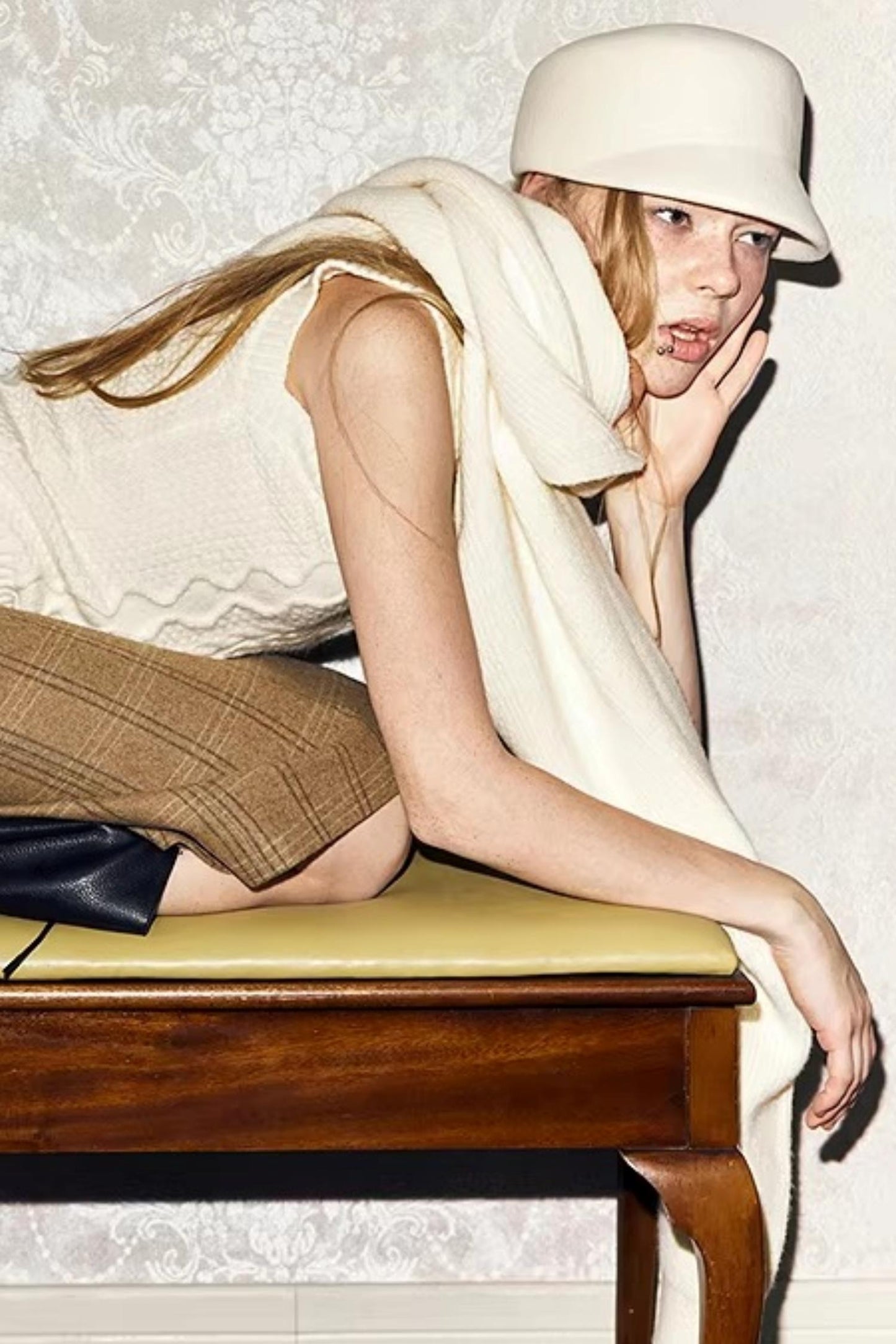 White Knit Cardigan Set-Up