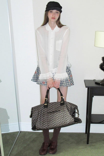 Vintage Doll Collar Lace White Shirt