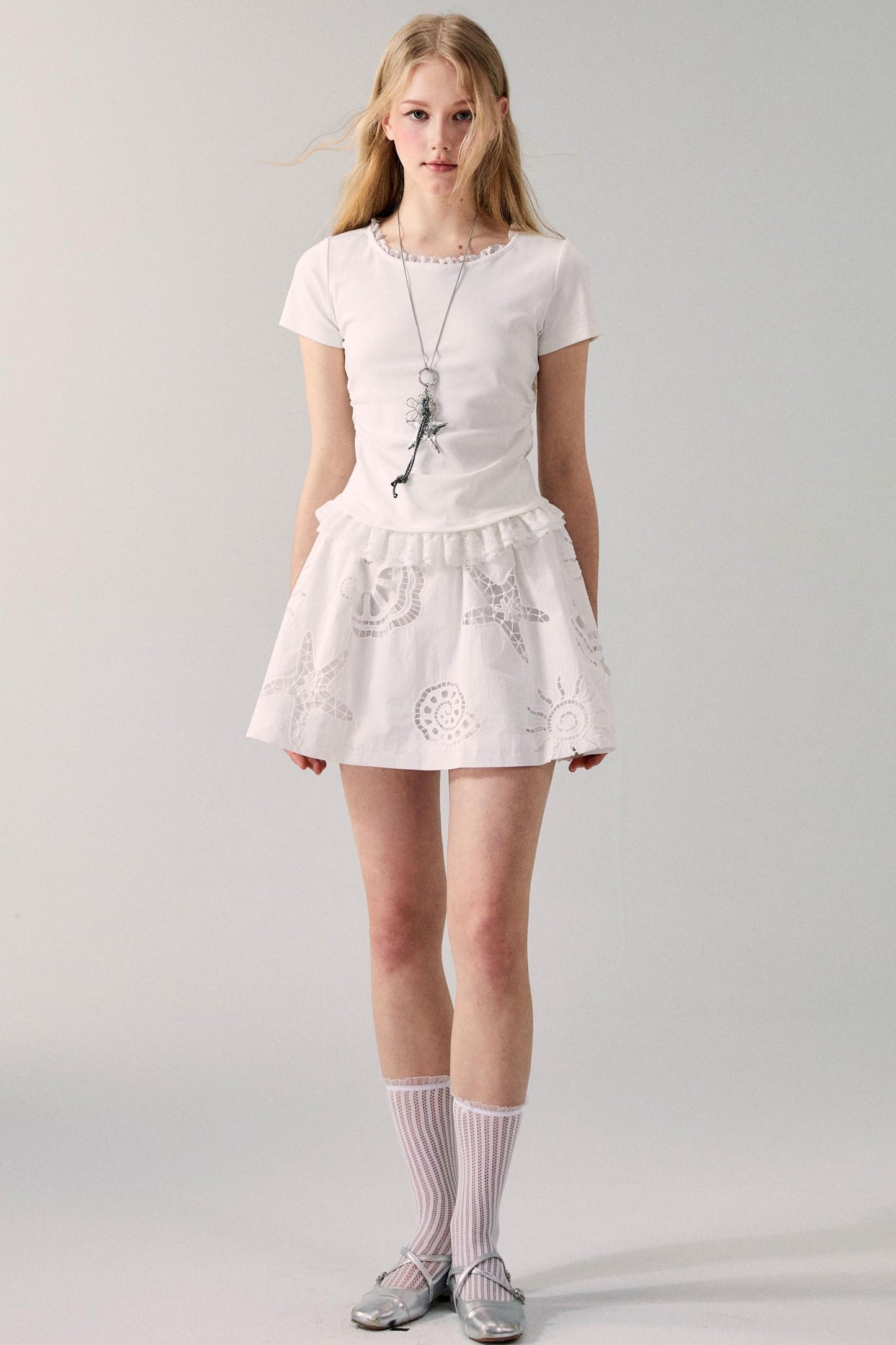 Starfish White Mini Skirt