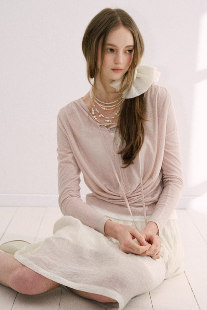 Nude Pink Lyocell Blouse Set-Up