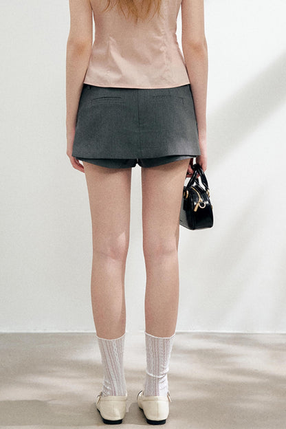 Chic Gray Pants Skirt