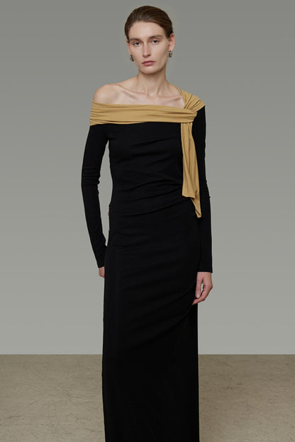 Slim Autumn One Shoulder Dress