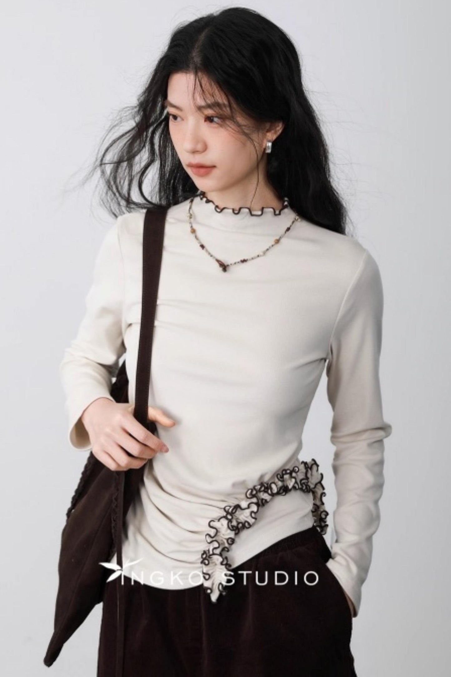 Mica White Ruffled Top