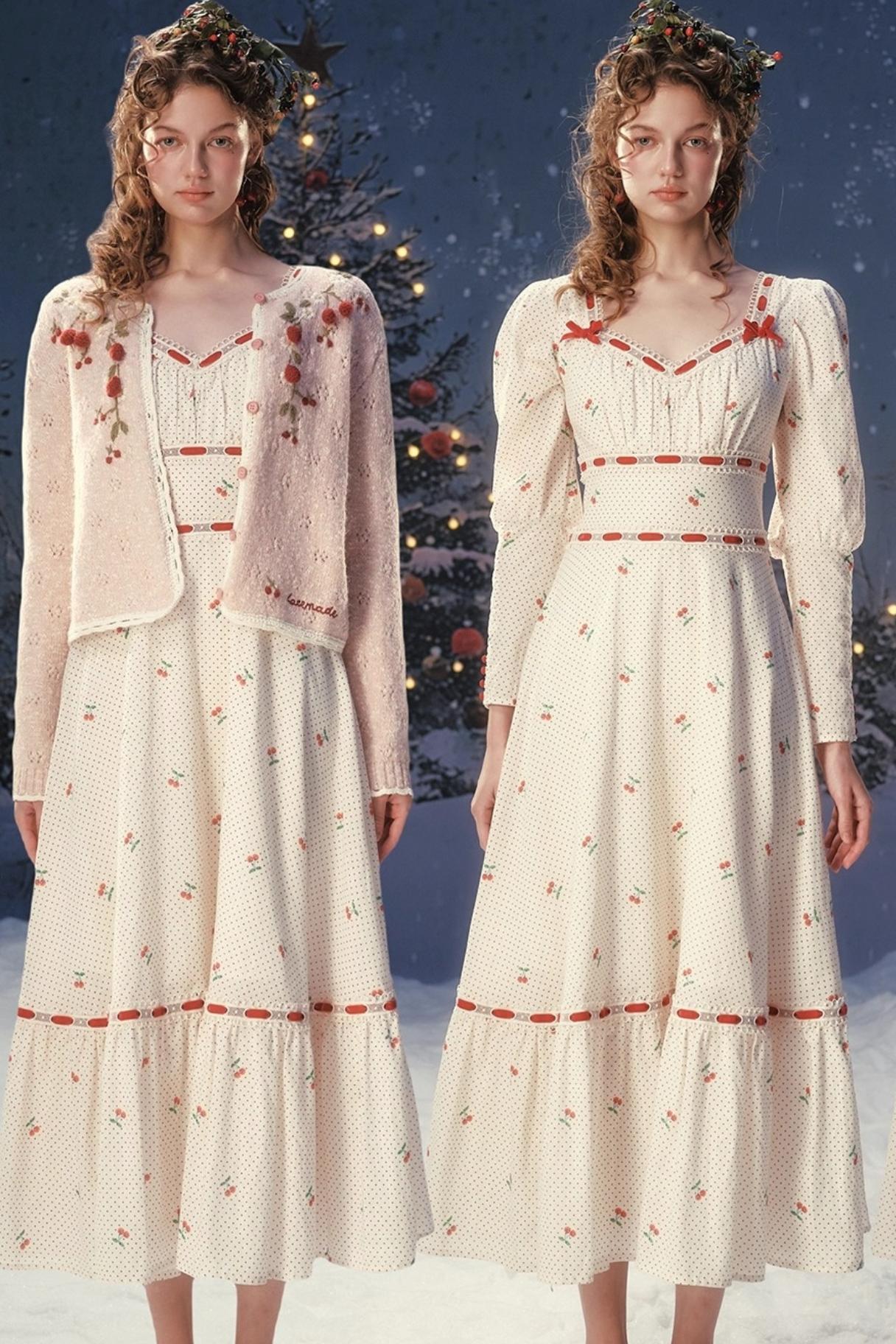 Red Velvet Lace Corset Dress Set-Up