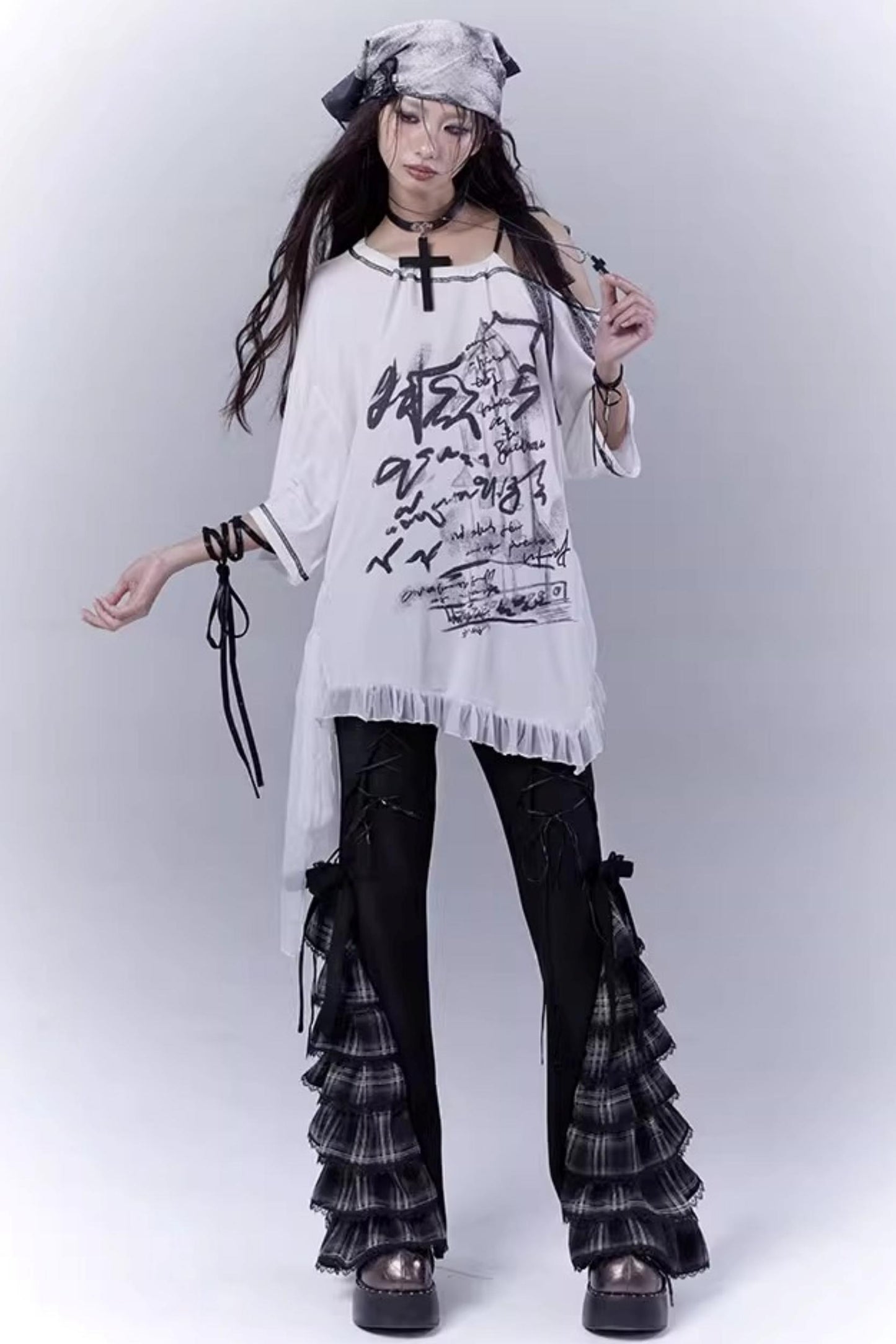 Century Plaid Lace Pants