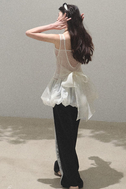 Copper Tencel Wide-Leg Pants