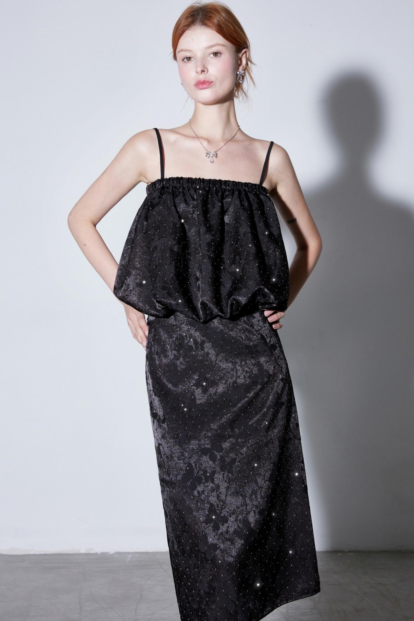 Flashing Butterfly Jacquard Suit Set-Up