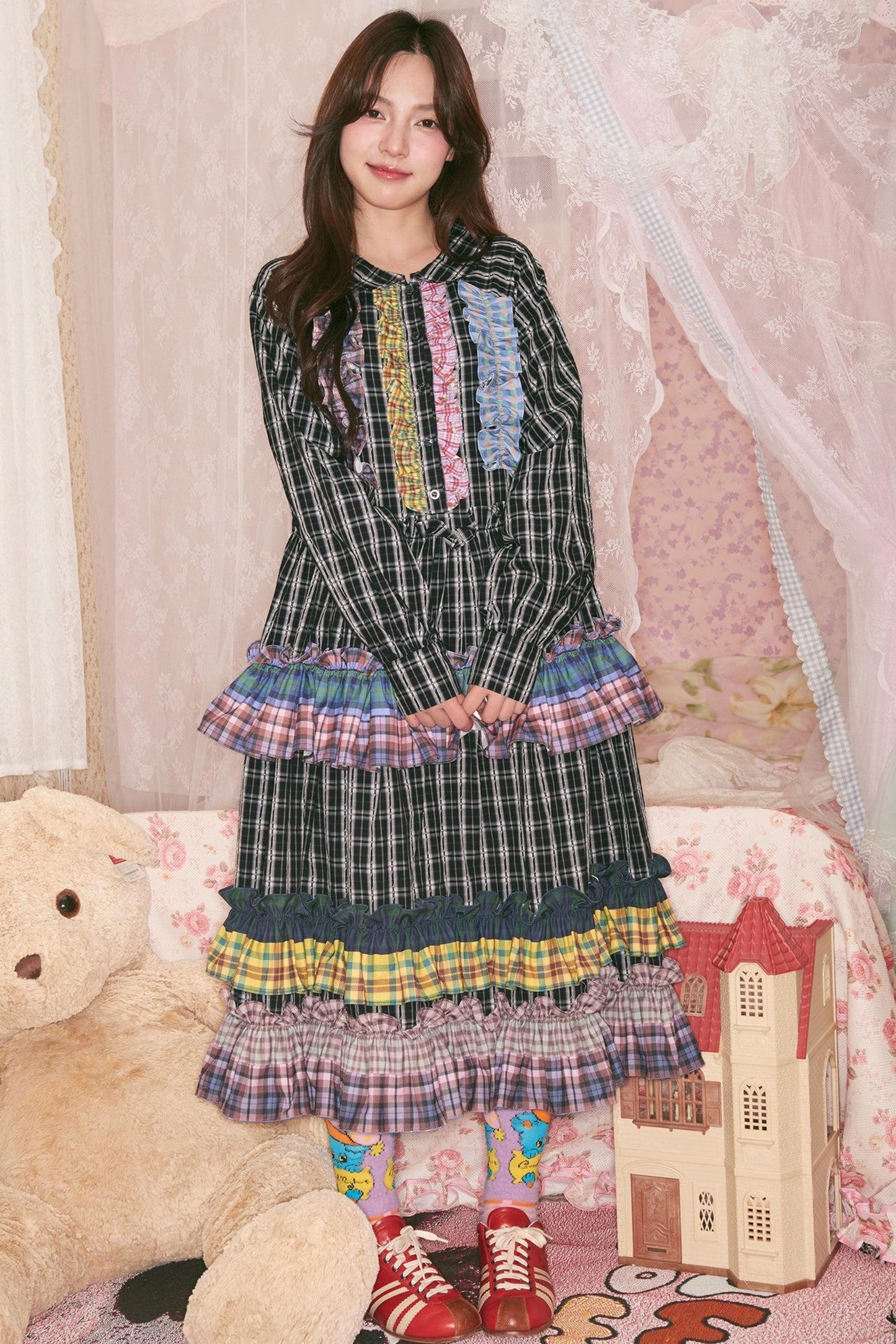 Colorful Lace Patchwork Dress