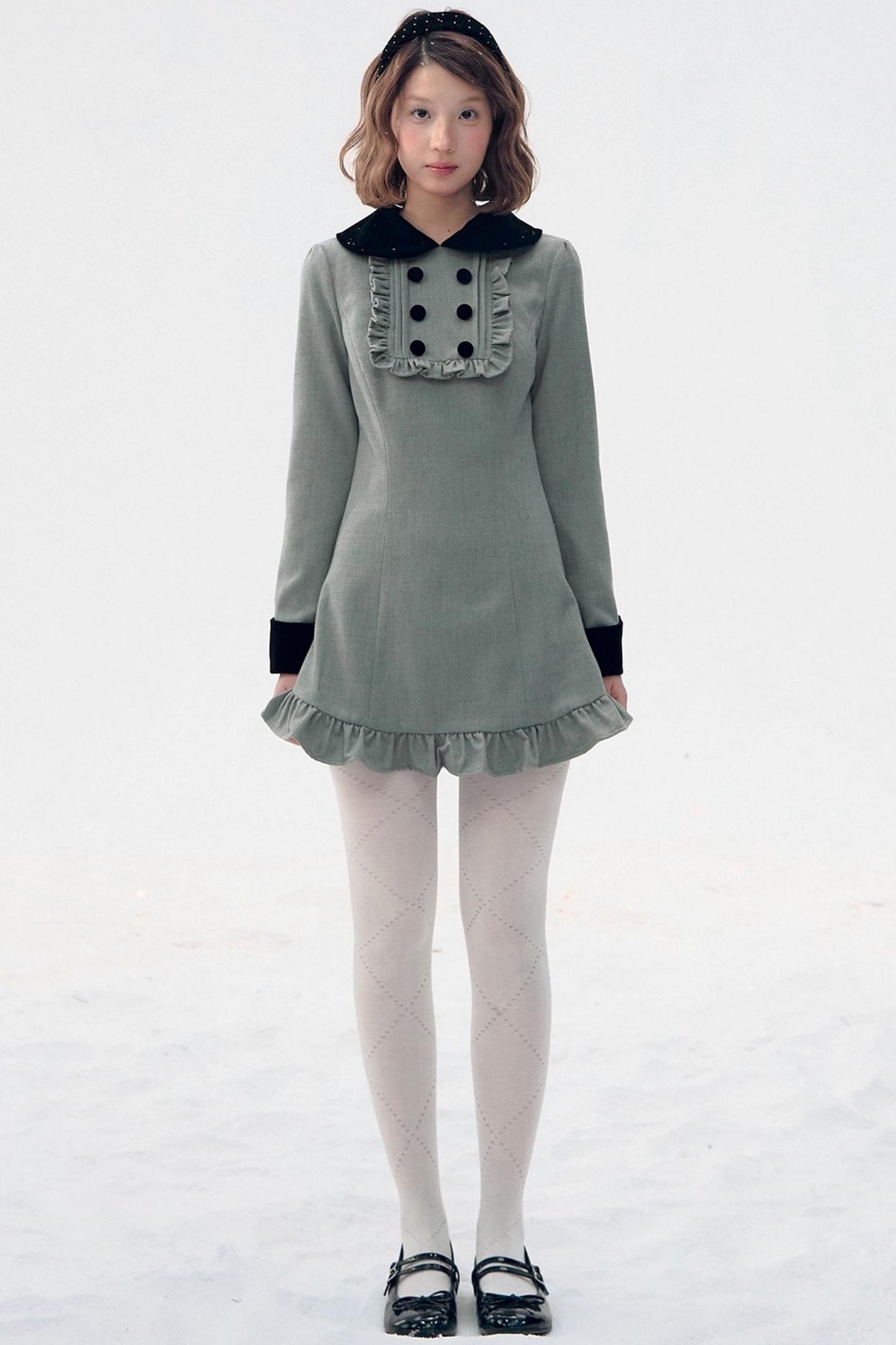 Red Plaid Velvet Dress