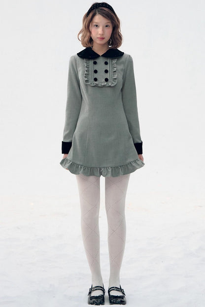 Red Plaid Velvet Dress