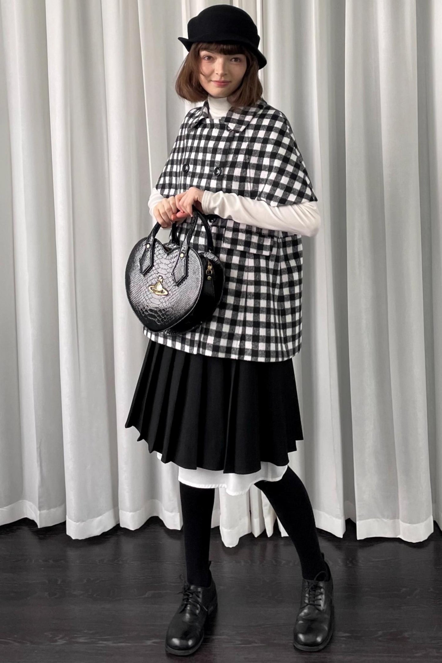 Black Pleated Bow Skirt