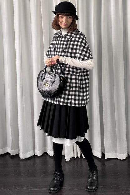 Black Pleated Bow Skirt