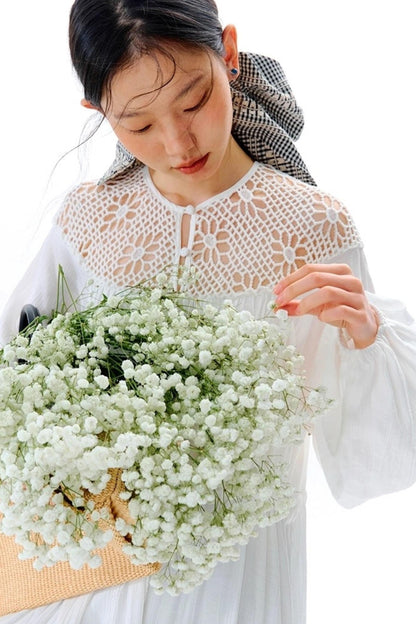 Dream Catcher Lace Panel Long-Sleeved Dress