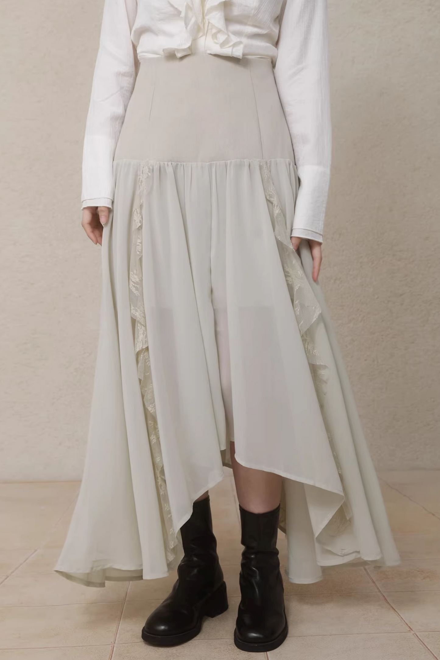 Irregular Hemp Patchwork Skirt