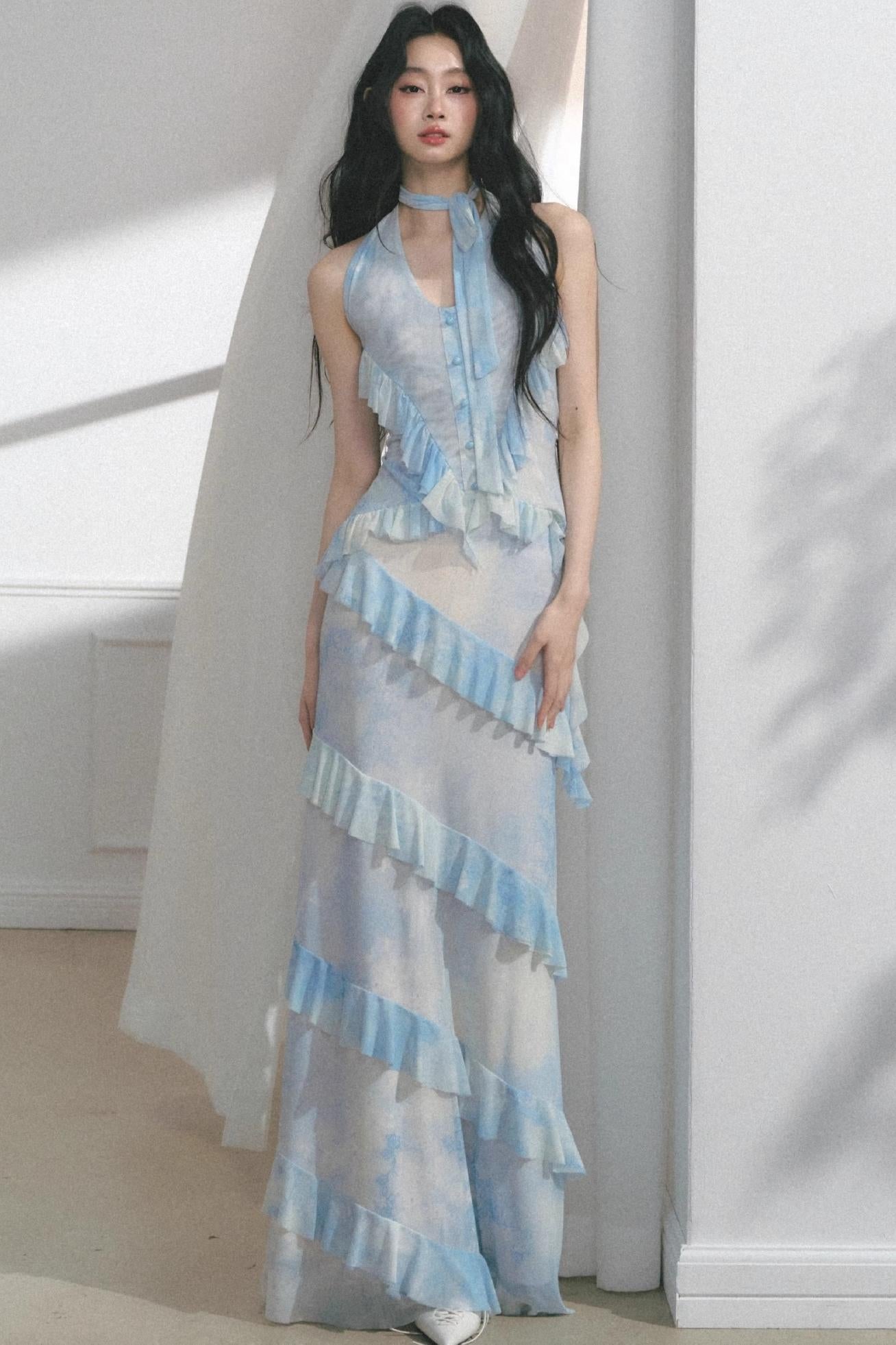 Sea Mint Halter Skirt Set-Up