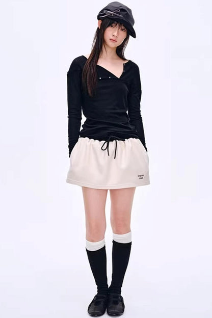 Asymmetrical Wool Blend Blouse