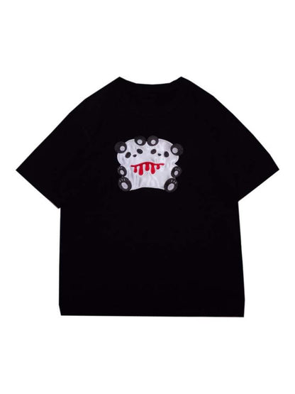 Couple Panda Embroidery T-Shirt