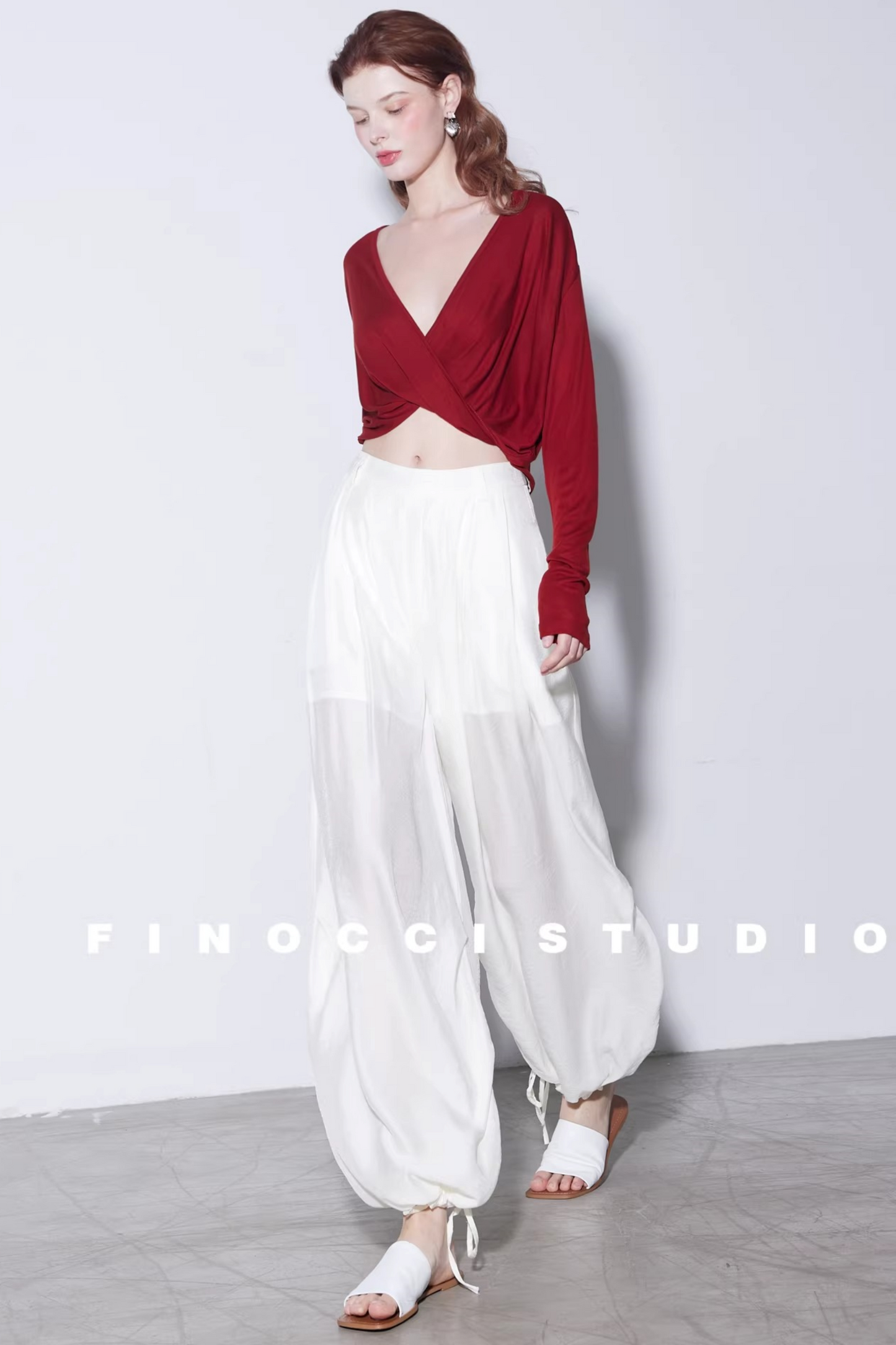 Mulberry Silk Shimmering Lantern Pants
