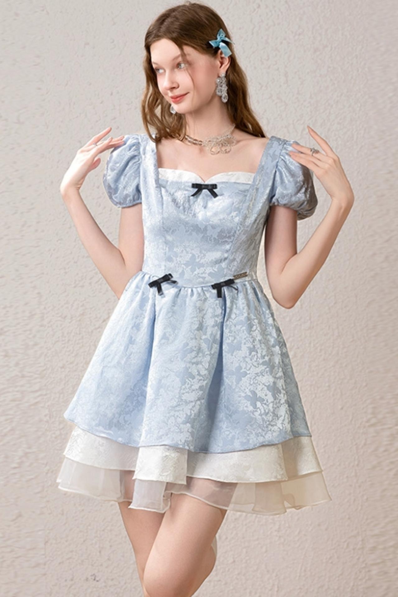 Princess Waist Bubble Sleeve Dress