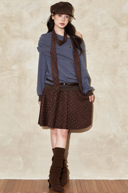 Retro Striped Off-Shoulder Top